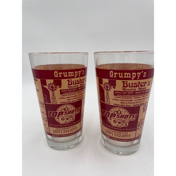 Set Of 2 Grumpys Restaurant & Lounge Souvenir Pint Glasses 16 Oz - Picture 3 of 5